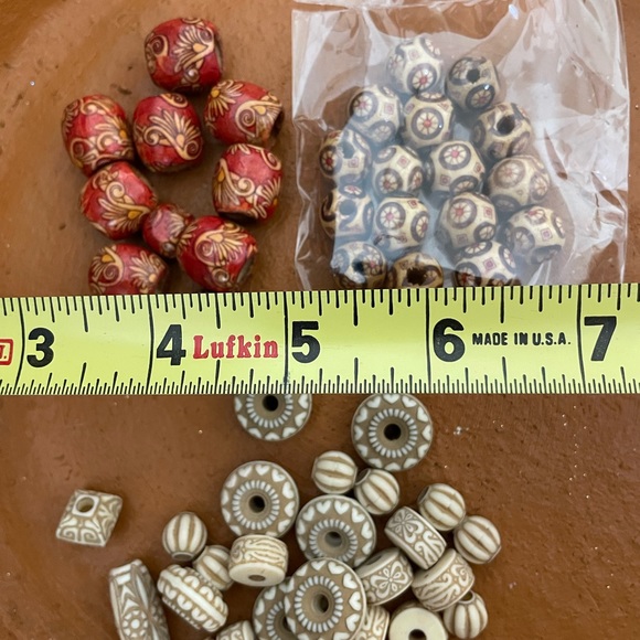 ⬇️ FINAL PRICE New Craft Beads Cream Beige Red 3 Packs - Picture 6 of 11